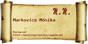 Markovics Mónika névjegykártya